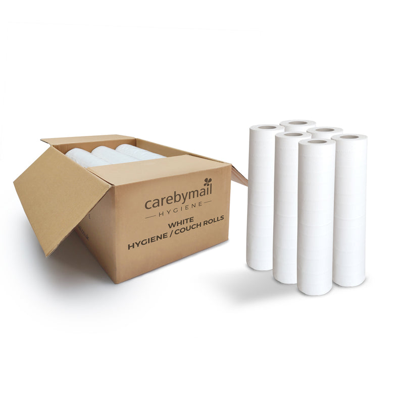 6 x White Couch Roll 20 Inch - 2 Ply - 40m x 500mm - CASE OF 6 ROLLS