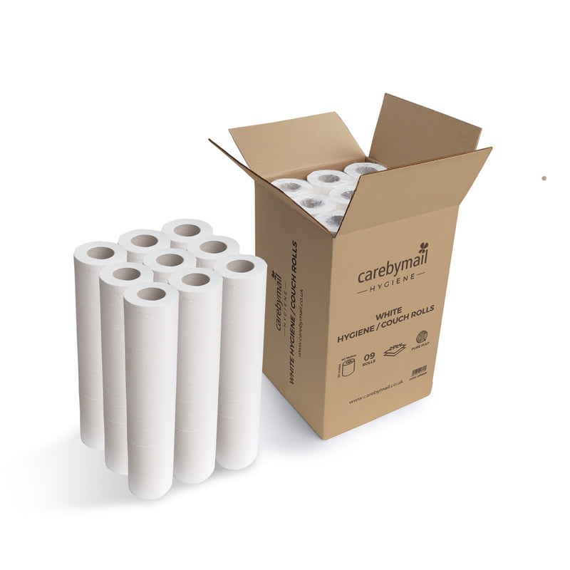 White Couch Roll 20 Inch - 2 Ply - 40m x 500mm - CASE OF 9 ROLLS