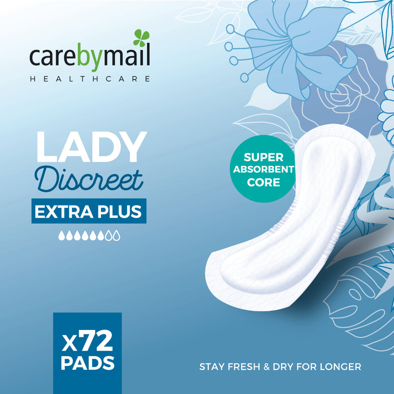 CarebyMail Lady Discreet Extra Plus Incontinence Pads for Women