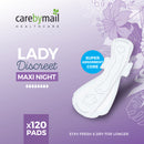 CarebyMail Lady Discreet Maxi Night Incontinence Pads for Women