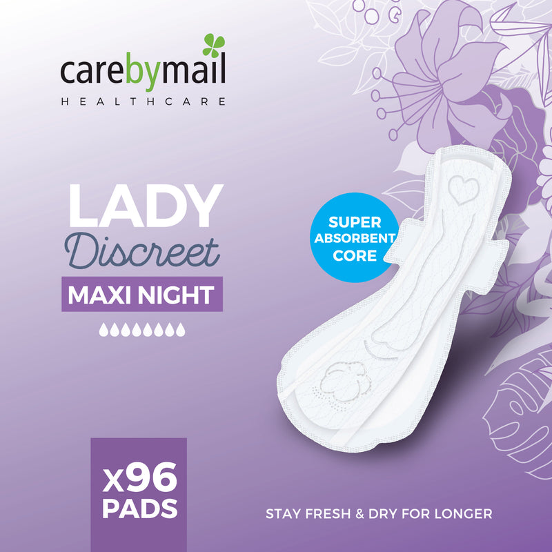 CarebyMail Lady Discreet Maxi Night Incontinence Pads for Women