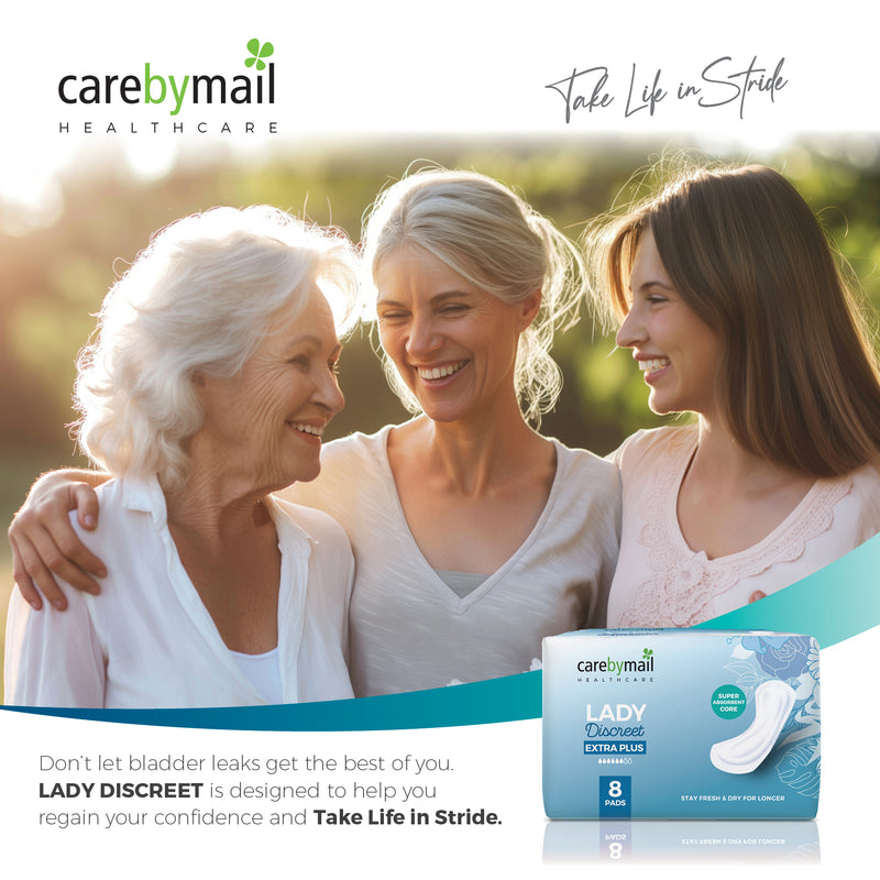 CarebyMail Lady Discreet Extra Plus Incontinence Pads for Women