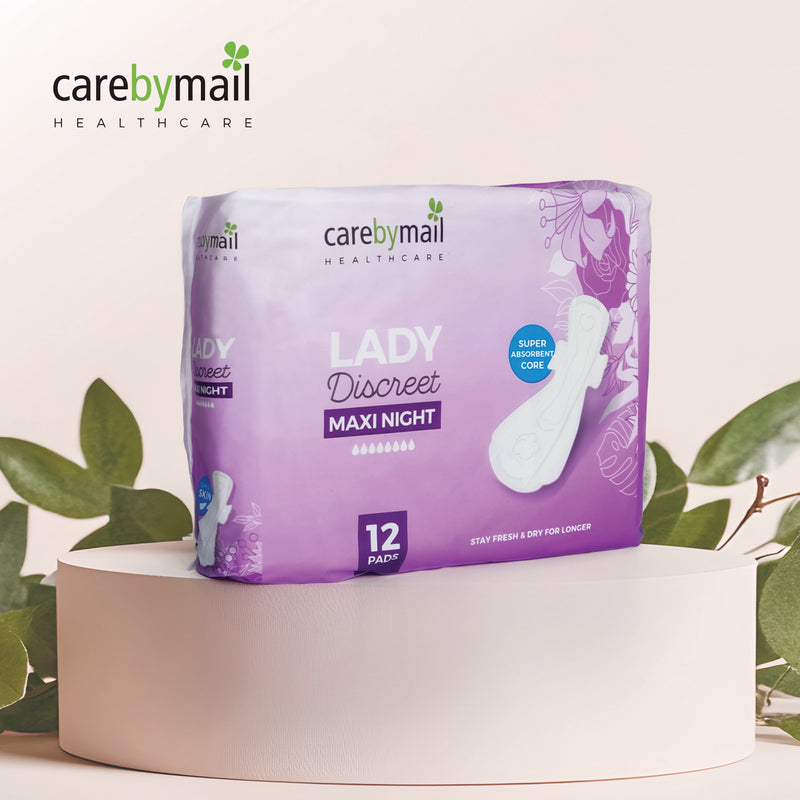 CarebyMail Lady Discreet Maxi Night Incontinence Pads for Women