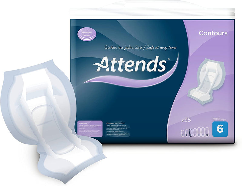 Attends Contour Regular 6 Incontinence Pads