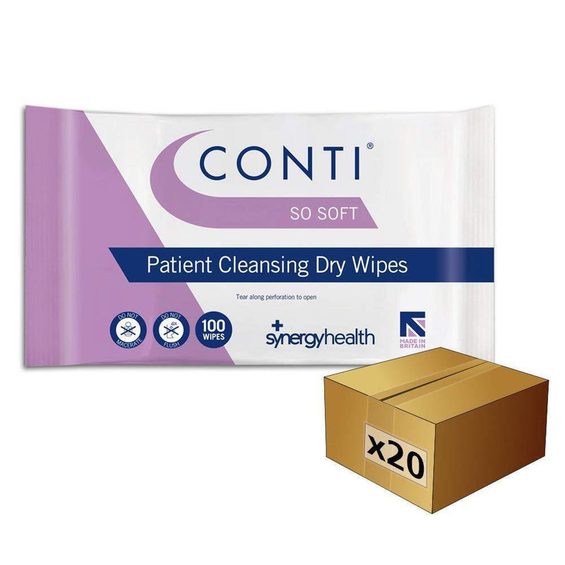 Conti So Soft Patient Dry Wipes (CASE of 20 Packs)