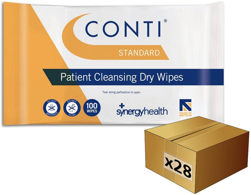 Conti Standard Patient Cleansing Dry Wipes (CASE of 28 Packs)